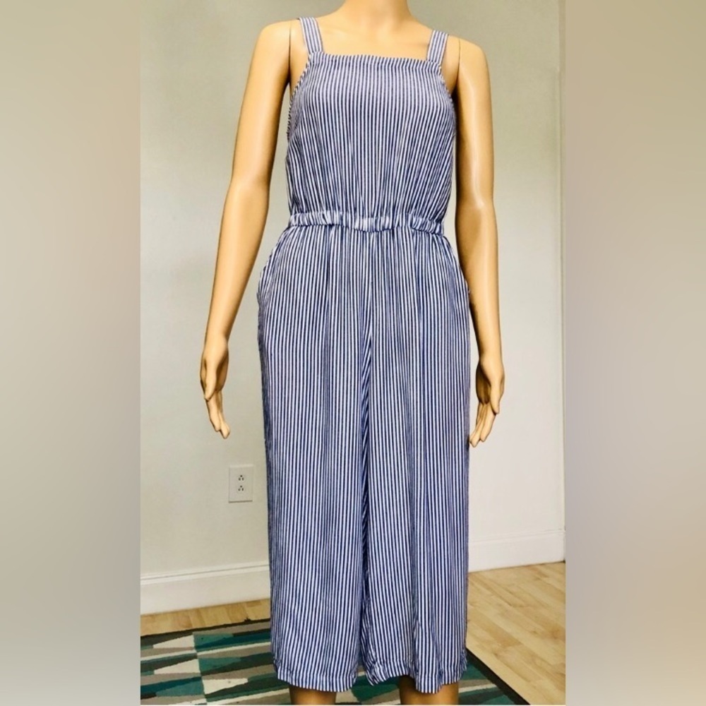 Old Navy white and blue striped jumpsuit Size S